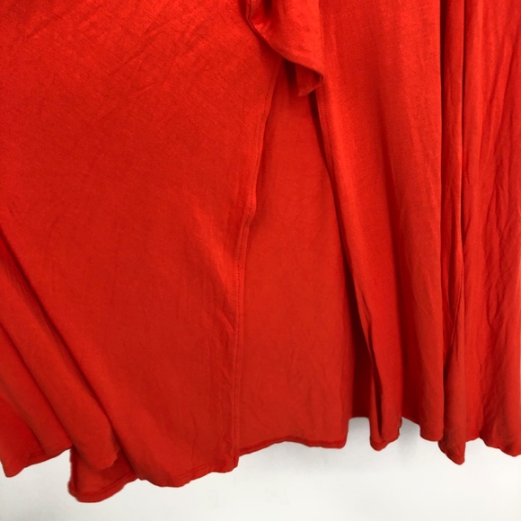 Ava & Viv Maxi Skirt Size 2X Orange Pull On Stretch Tie Waist Pockets - Picture 3 of 10